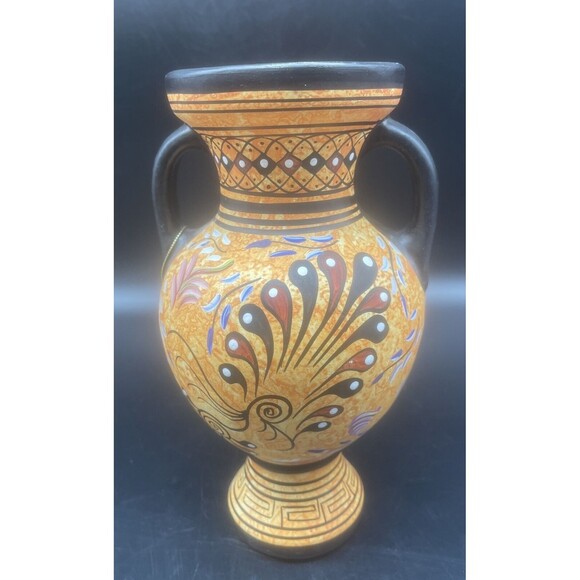 Greek Hand Made Ceramic Pottery Vase Cyprus Stavros Moeses 43 Copy Museum 990 BC - Picture 4 of 8